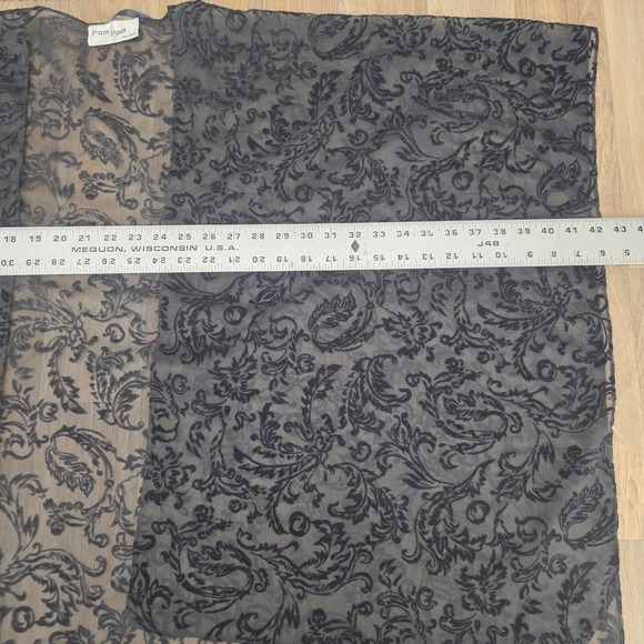 Pam‎ Pam New York Black Paisley Sheer Kimono Cardigan Drape Shrug Cover-Up Wrap - Picture 5 of 7